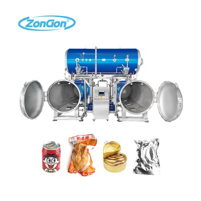 ロータリータイプの水浸漬オートクレーブ