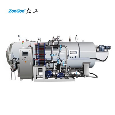 ロータリータイプの水浸漬滅菌器